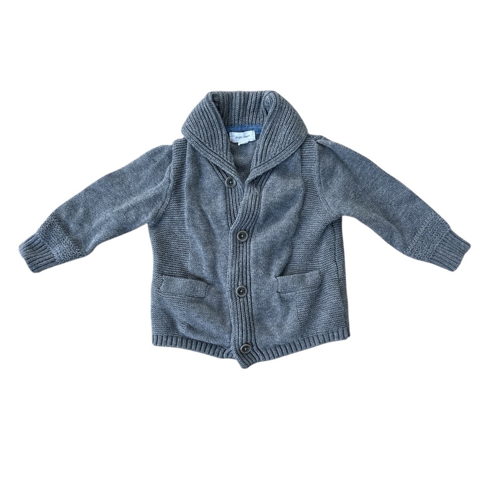 Angel Dear Light Gray 100% Cotton Sweater 6-12 Months
